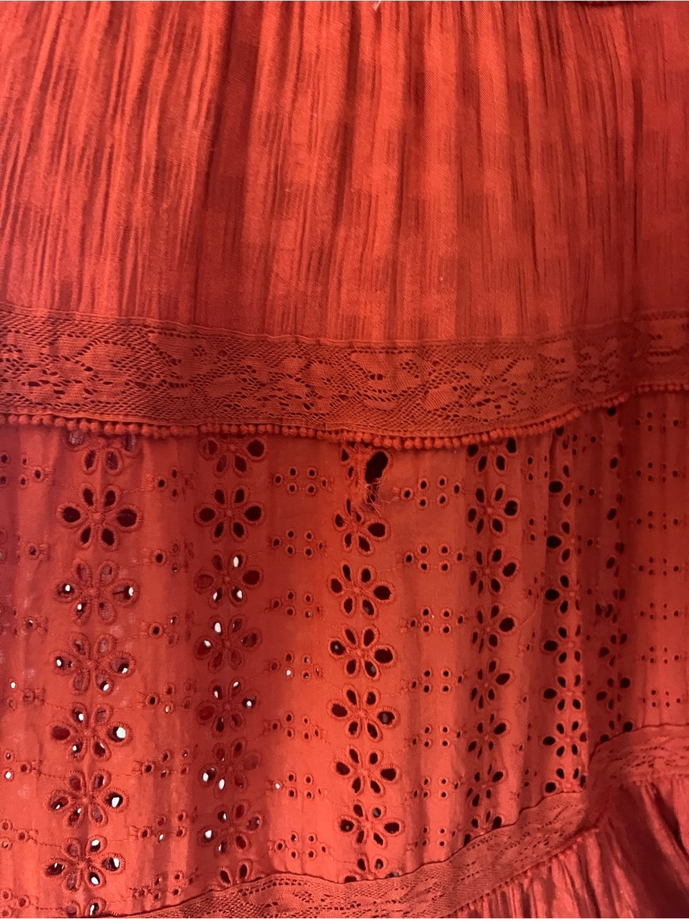 FREE PEOPLE Bohemian Red Tiered Maxi Dress - Picture 11 of 11
